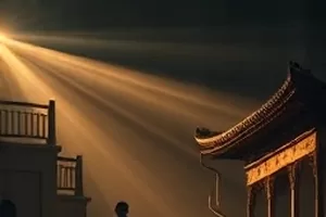 星轨之外剧照，宇航员悬浮在空间站舱体外的深空背景中